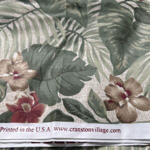 Cotton Quilting Fabric Cranston VIP Tropical Island Floral Leaves 1 Yd X 44"
